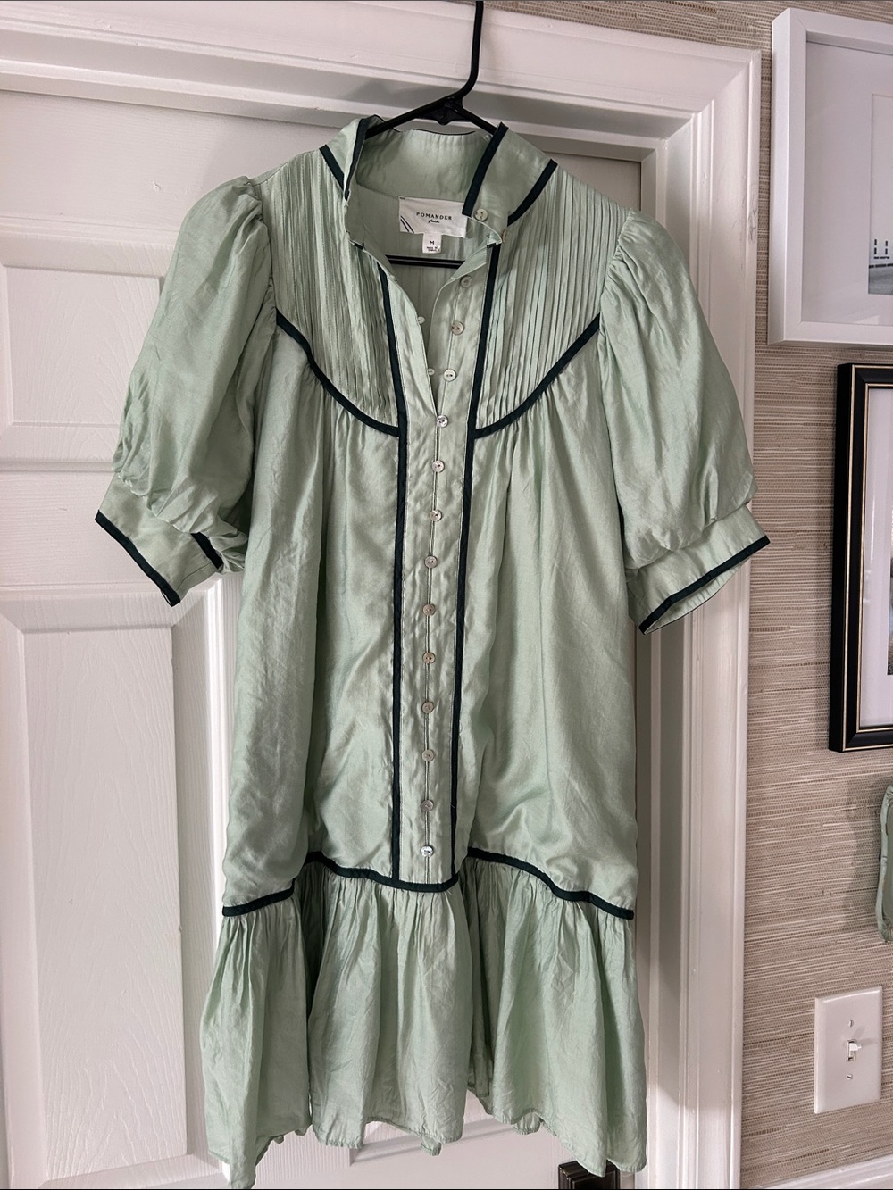 Tuckernuck Mint Green Mini Dress with Black Trim